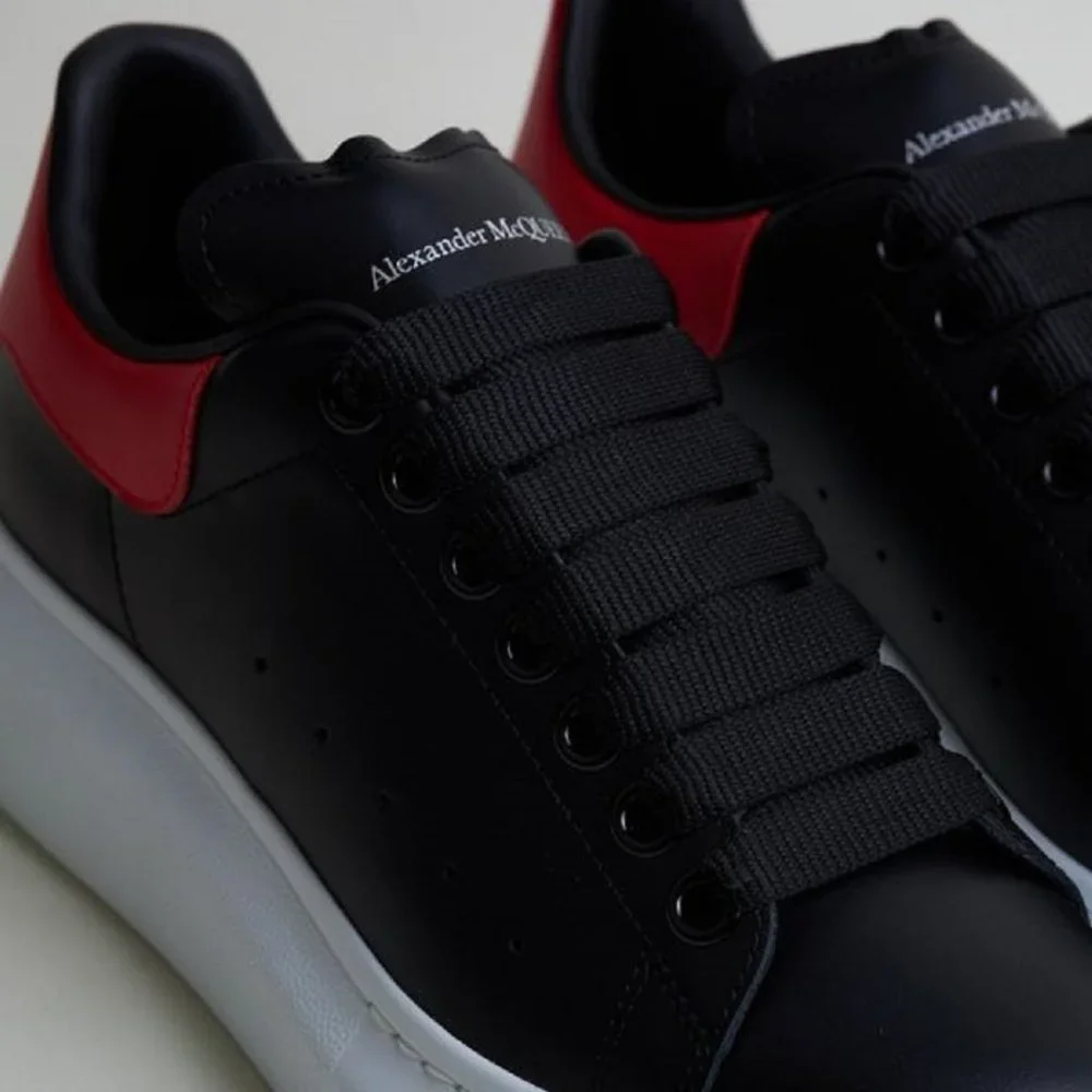 Alexander McQueen  Oversize Colorblock Sneaker BLACK/ DARK CORAL - Picture 5 of 15